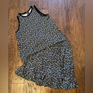LOFT Women's M Multicolor Floral Mini Skirt Set Pull On Casual Ruffle Bottom